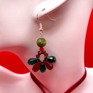 Jade and Crystal Earrings